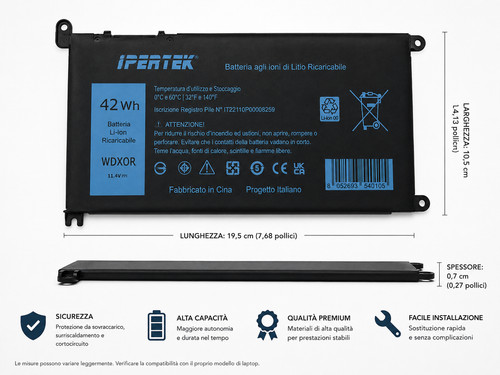 Batteria per dell inspiron - batteria,